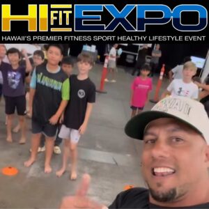Chad Owens with Keiki at Hawaii Fit Expo